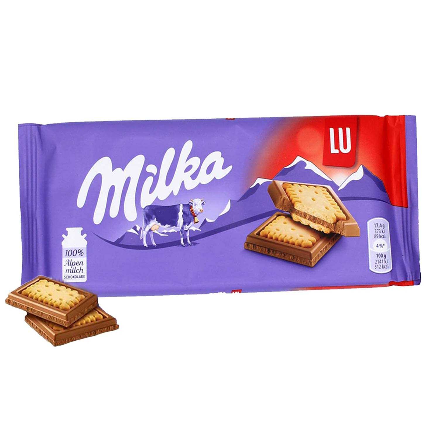 Milka Chocolate Bar LU น้ำหนัก 87 กรัม bbf.15/02/25