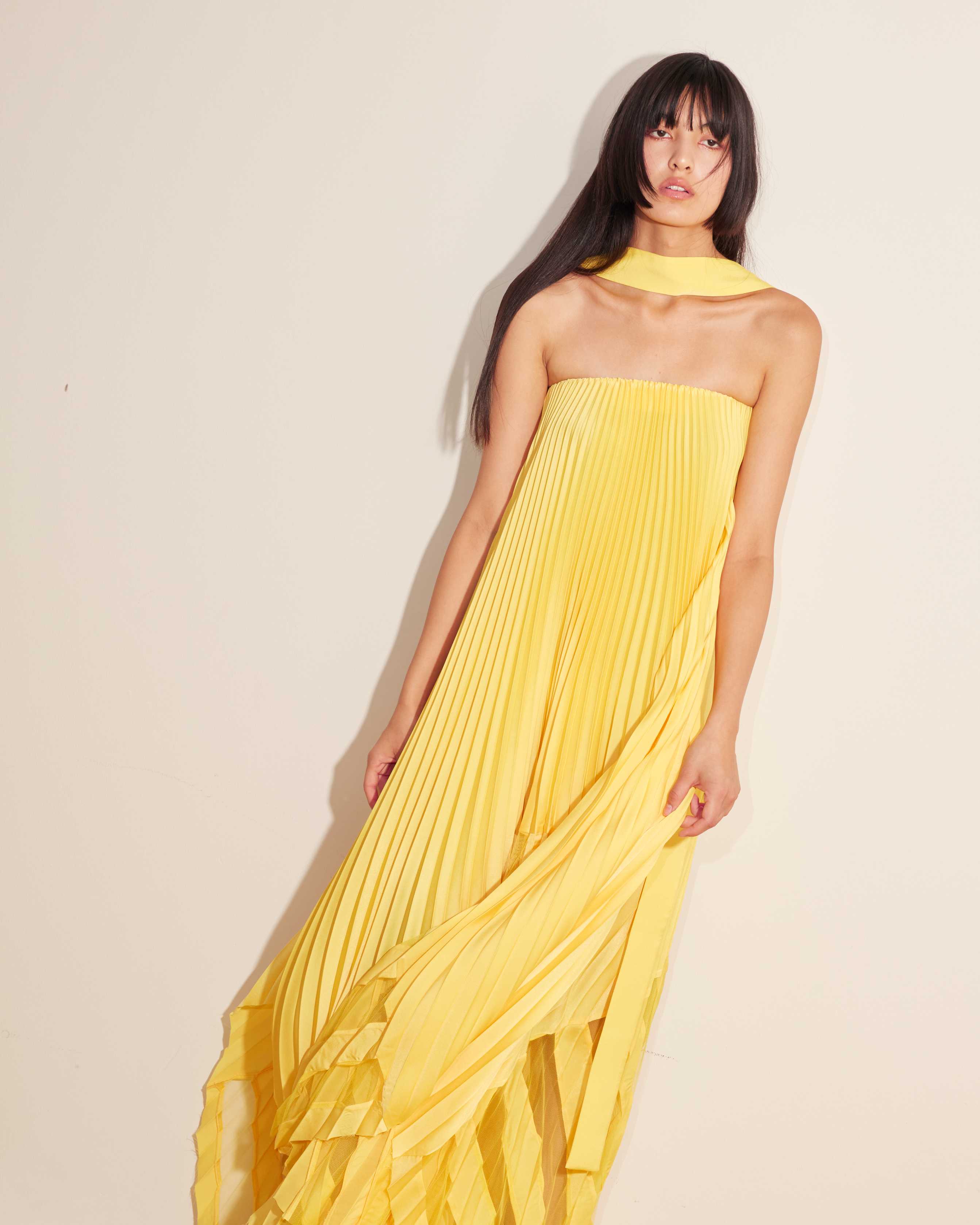 Spiral tube dress Yellow