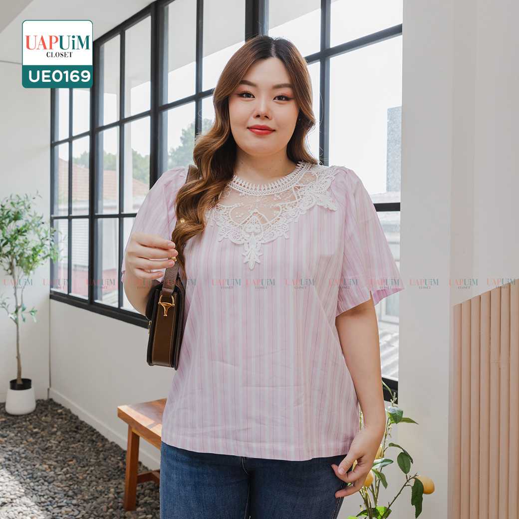 (UE0169) เสื้อแขนสั้น สาวอวบ