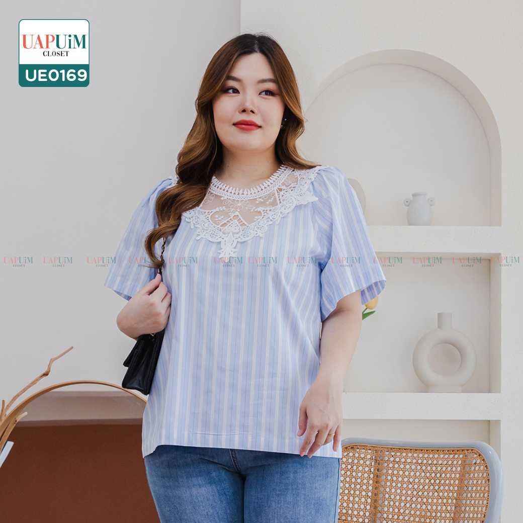 (UE0169) เสื้อแขนสั้น สาวอวบ