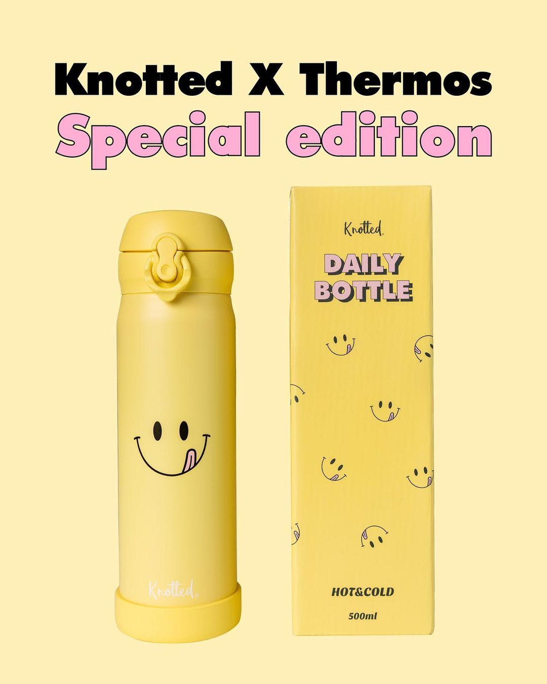 (พรีออเดอร์)  😋Knotted X Thermos Daily Bottle เก็บความร้อน/ความเย็น 500ml.