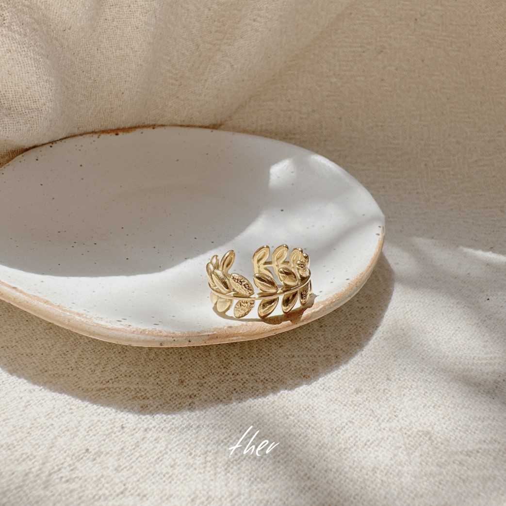 แหวนใบมะกอก Olive leaf ring SR-78 🌈สี gold 🌈HAPPY SUMMER