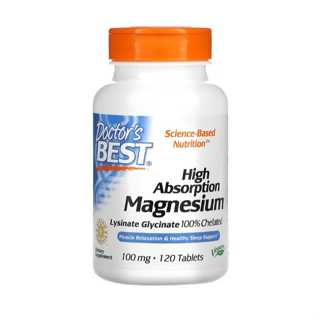 แมกนีเซียม Doctor's Best High Absorption  Magnesium 100 mg - 120 เม็ด