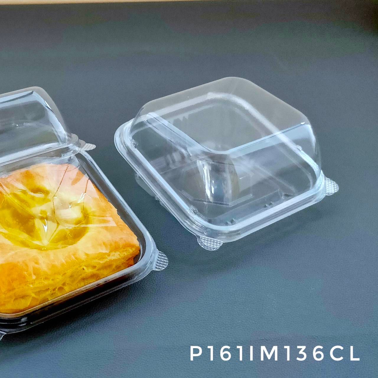 P161IM136CL กล่องขนมปังแฮมเบเกอร์ ทรงคางหมู ลัง180ชุด