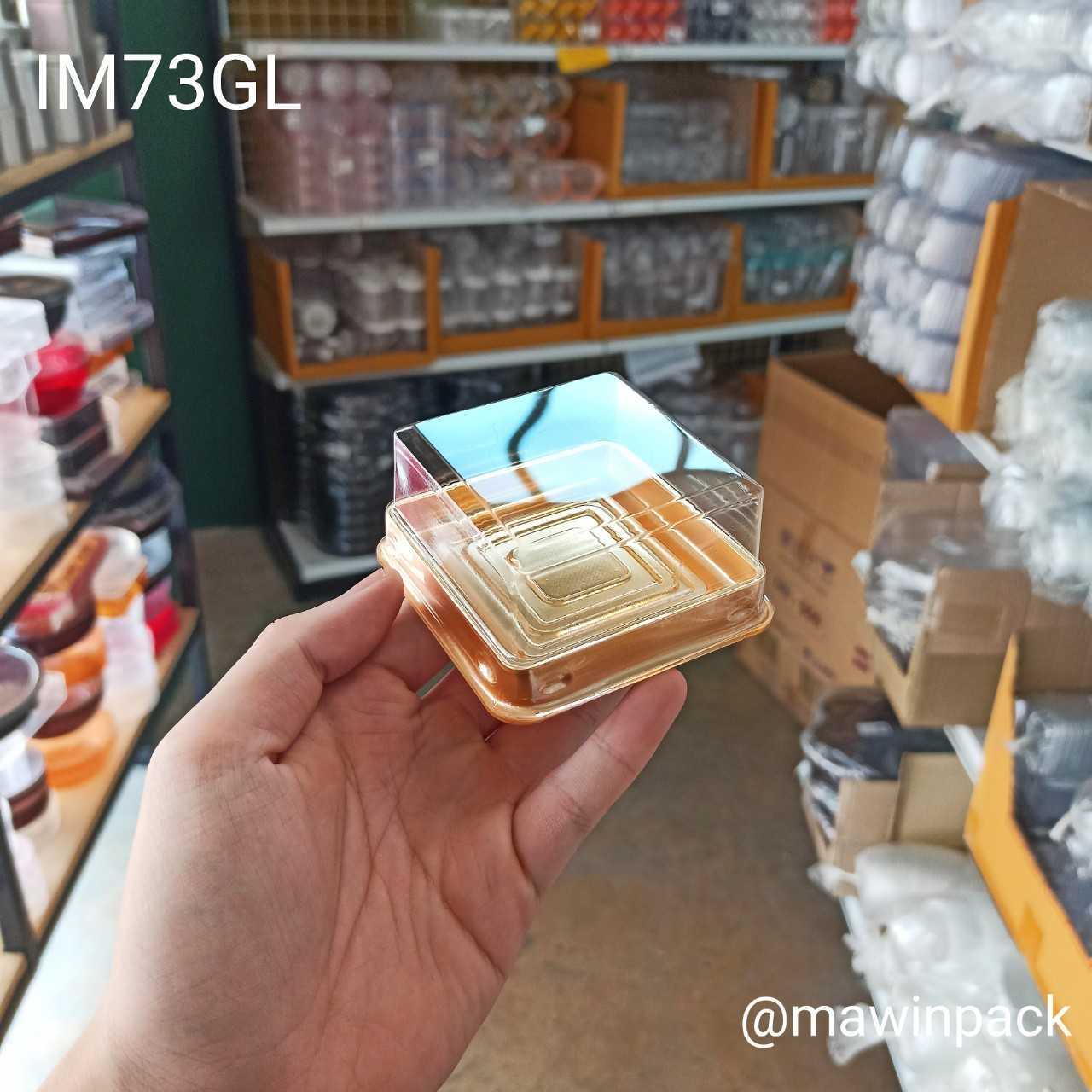 P161IM73GL กล่องเค้กเหลี่ยมฐานทอง 100g(ลัง2500ชุด)