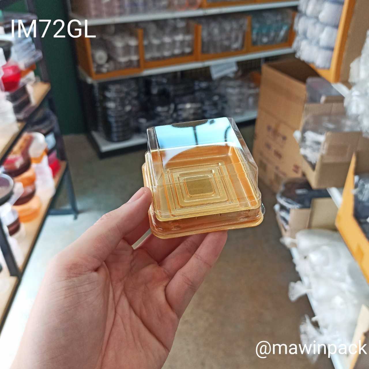 P161IM72GL กล่องเค้กเหลี่ยมฐานทอง 80g(ลัง3000ชุด)