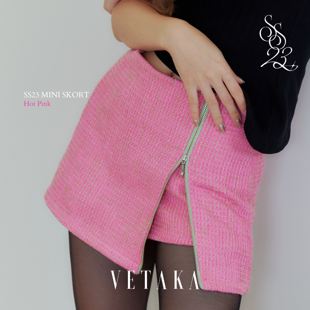 VETAKA SS23 Mini Skort (กระโปรงกางเกง แต่งซิป ผ้าทวิต)