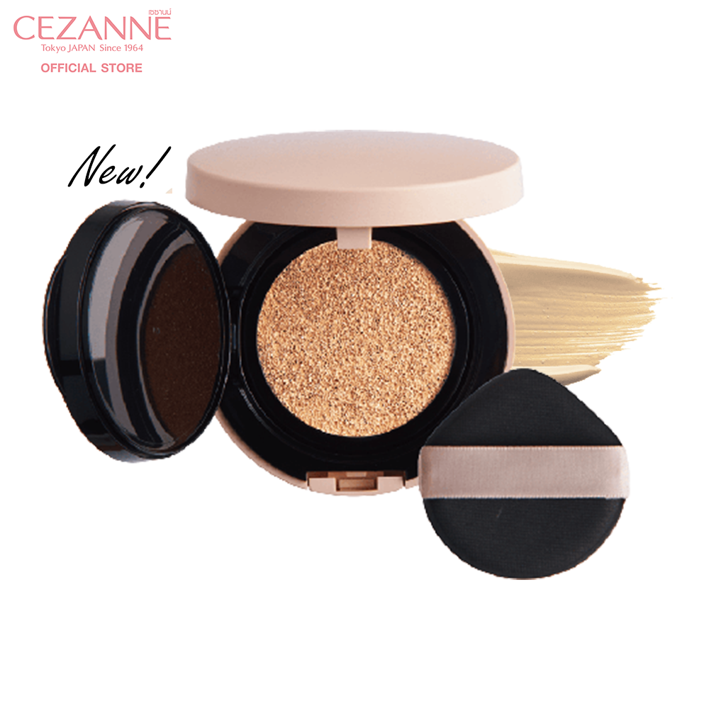 CEZANNE Cushion Foundation คุชชั่นบิวท์ผิวปกปิดเนียนเรียบ คุมมันยาวนาน  ตลับจริง