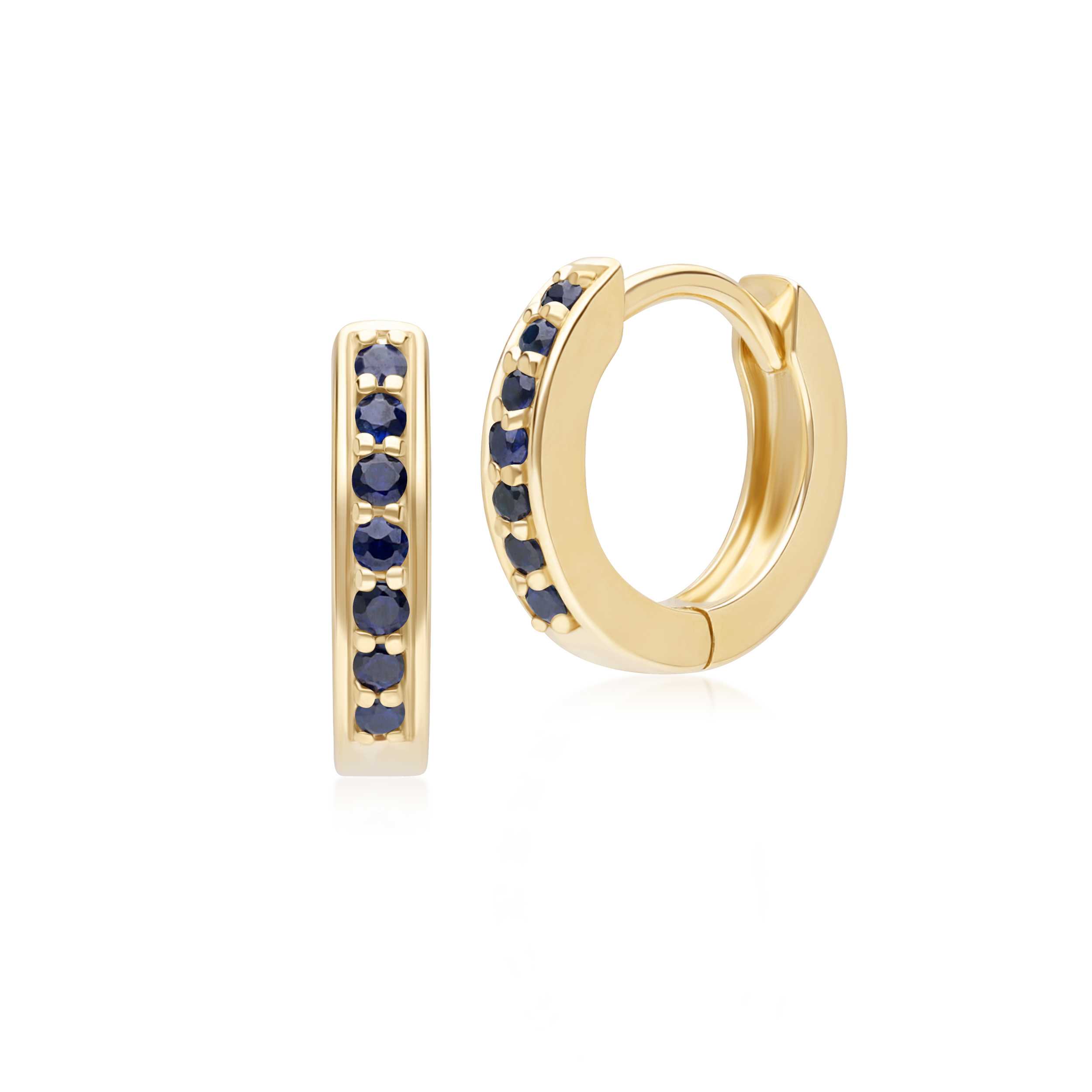 ต่างหูทองคำ 9K ประดับไพลิน (BLUE SAPPHIRE) ทรงต่างหูห่วง ขนาด S
