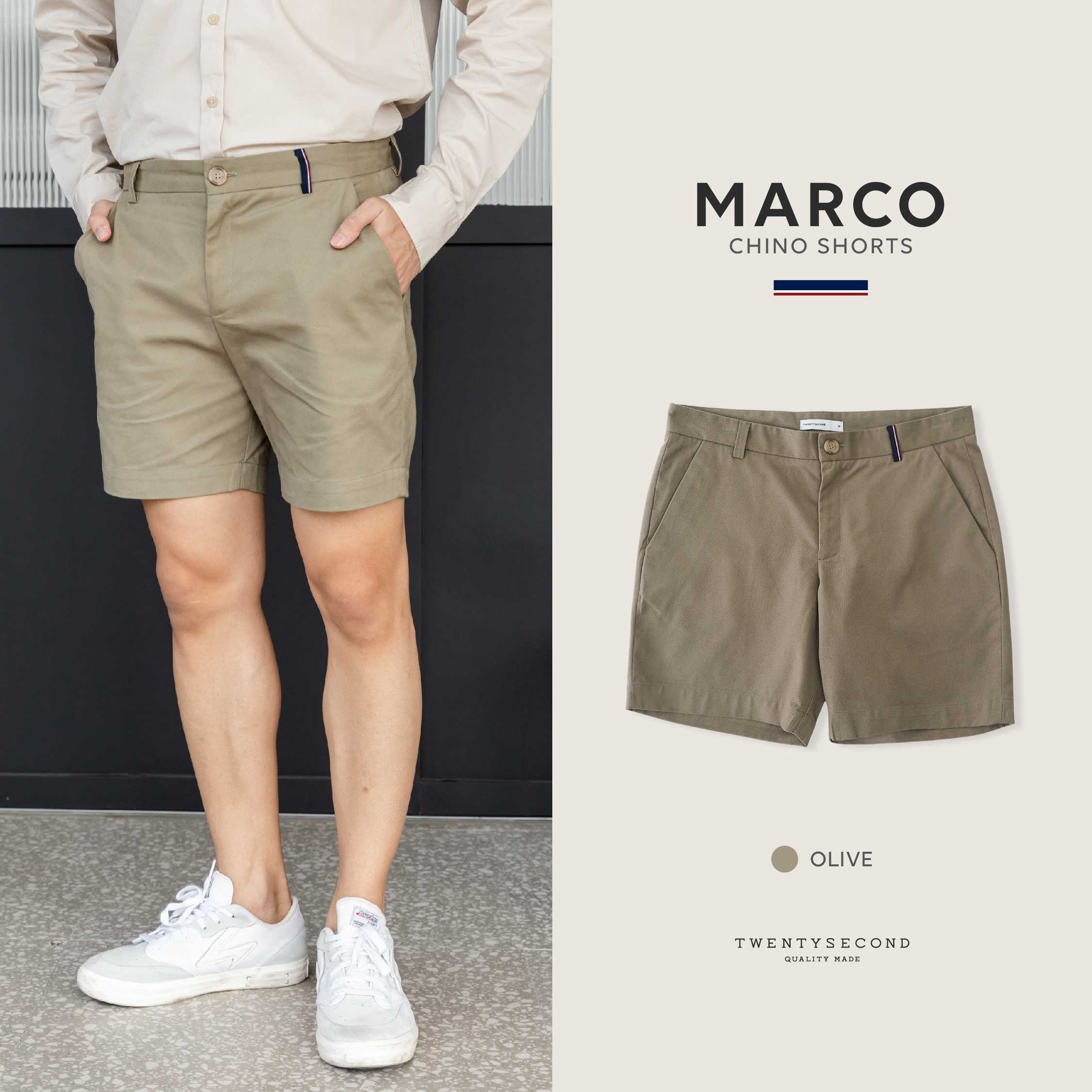 MARCO CHINO SHORTS - OLIVE