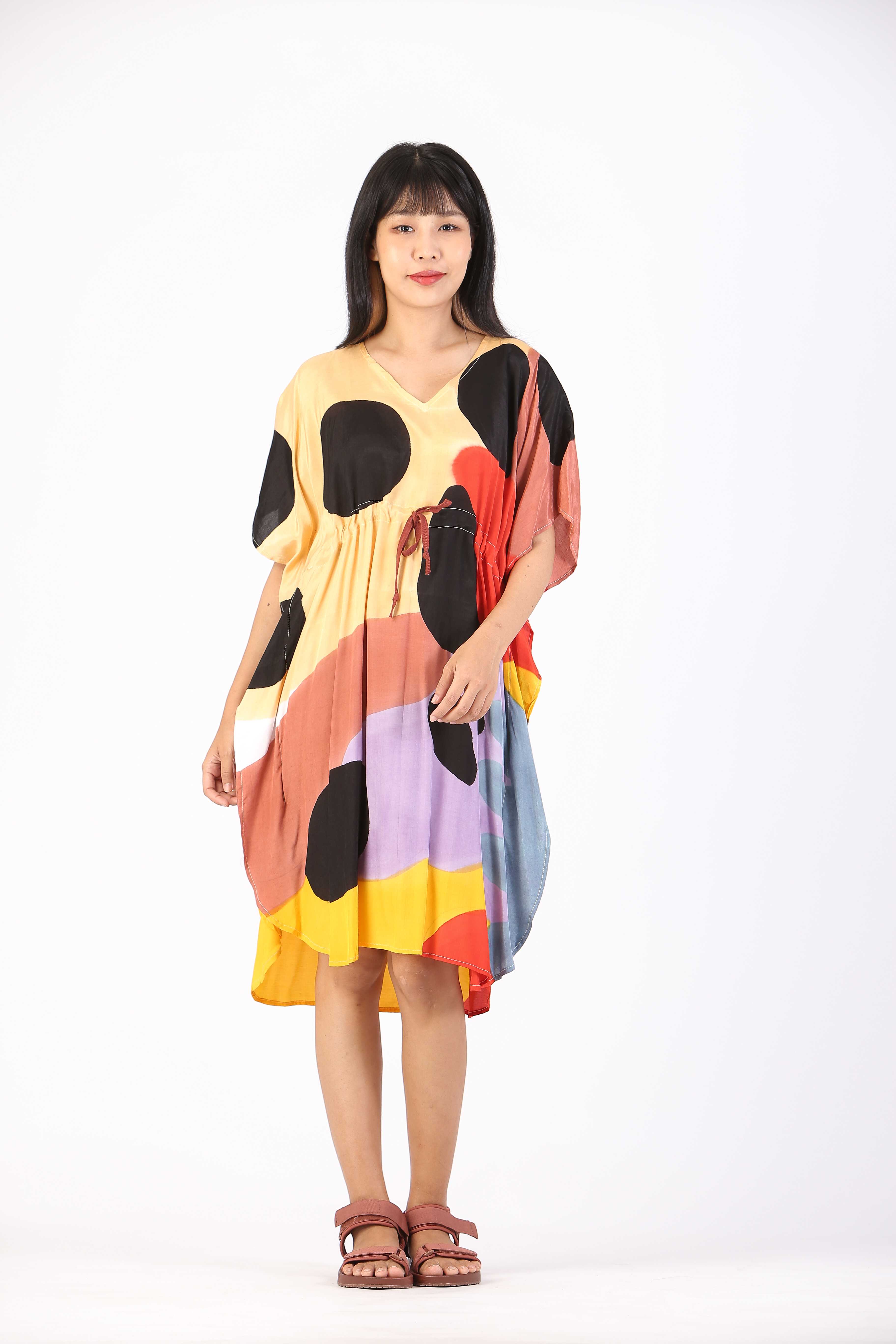 (Pre-order) Kaftan Waist Jump Cotton  Rayon Hand paint For Summer Beach Vacation