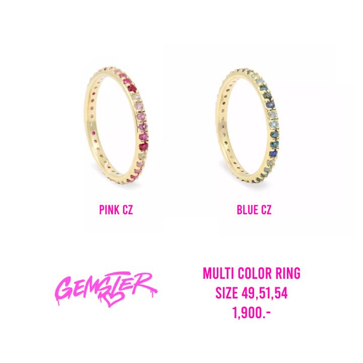 [พร้อมส่ง-Sample sale2023] Multi color Ring (Yellow gold setting)