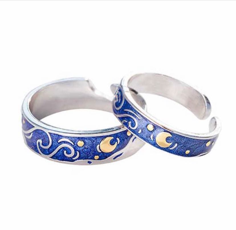 Moon couple ring set