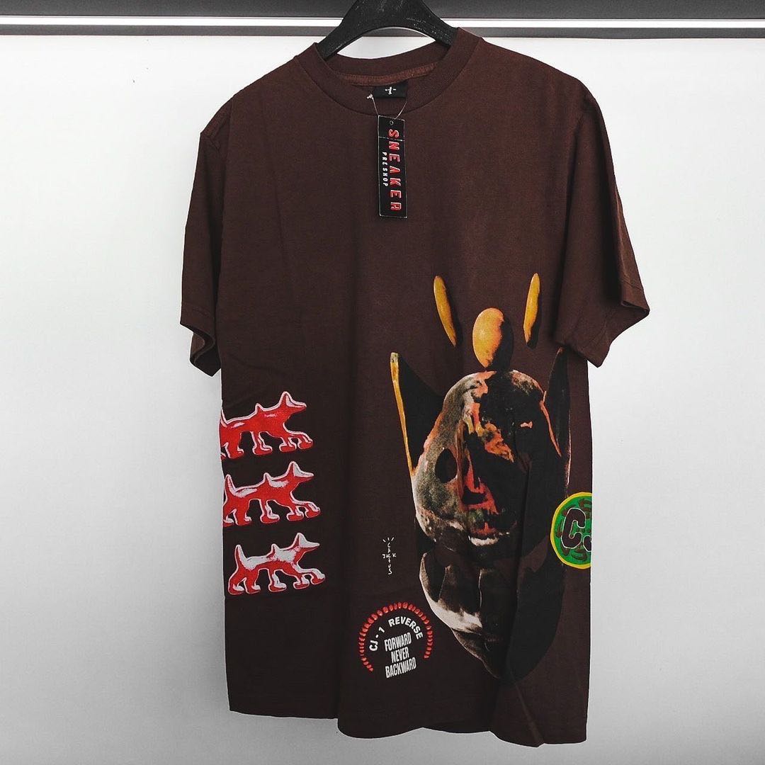 Travis Scott Never Backward Tee Brown | LINE SHOPPING