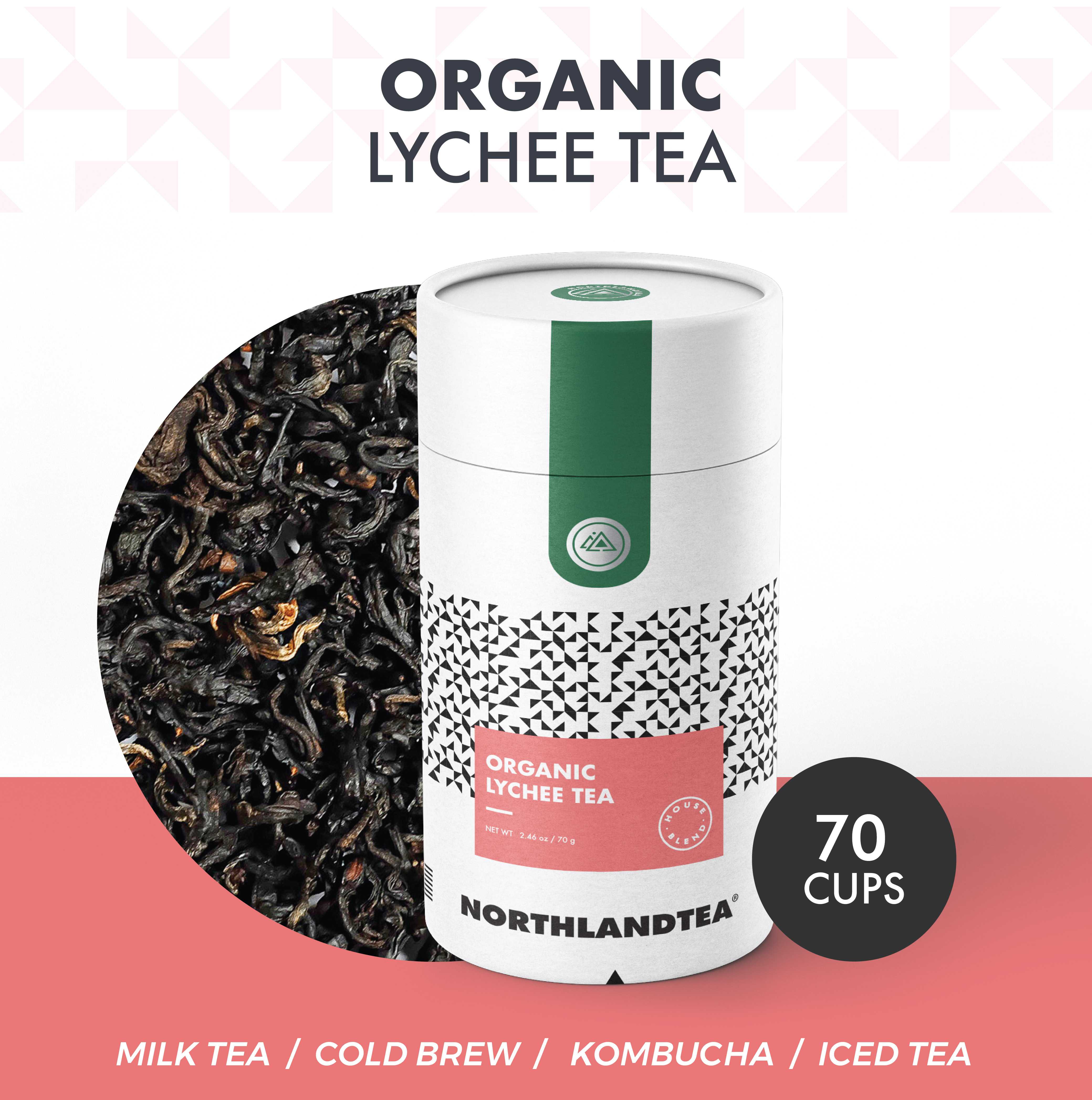ชาลิ้นจี่ ออร์แกนิค ขนาด 70 กรัม HOT & ICED TEA / COLD BREW / KOMBUCHA