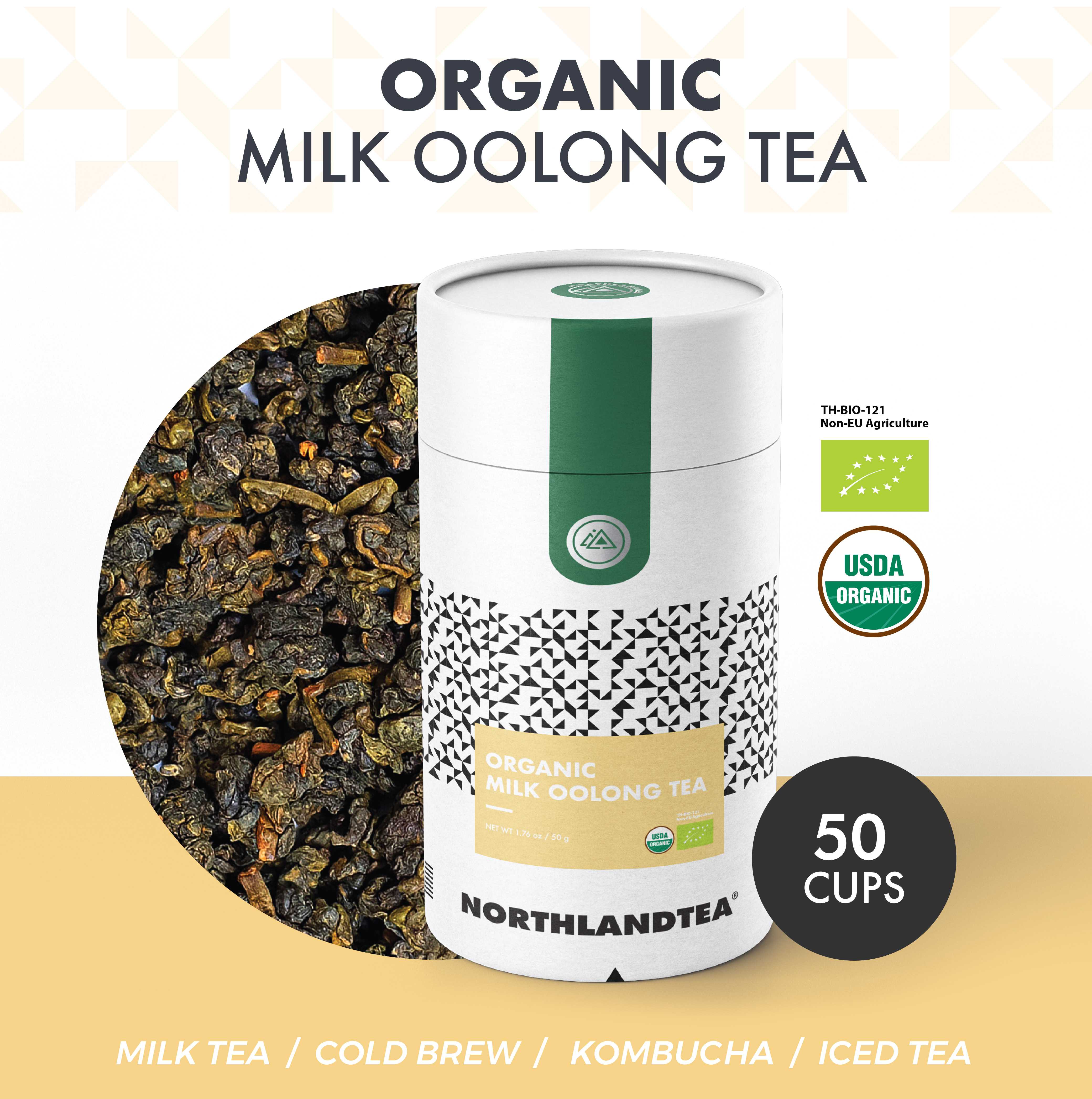 ชาอู่หลงนม USDA & EU ออร์แกนิค ขนาด 50 กรัม HOT & ICED TEA / COLD BREW / KOMBUCHA