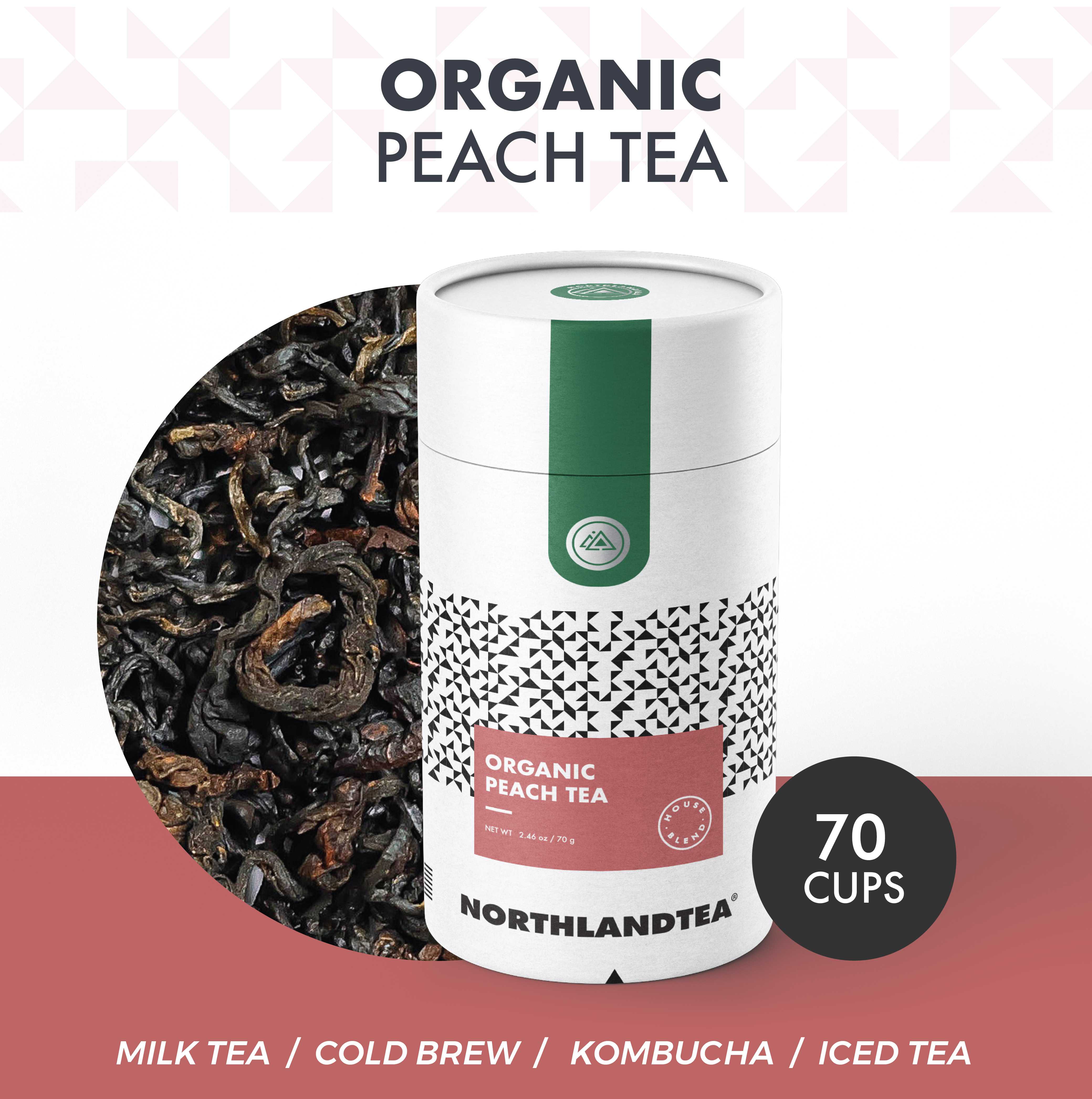 ชาพีช ออร์แกนิค ขนาด 70 กรัม HOT & ICED TEA / COLD BREW / KOMBUCHA