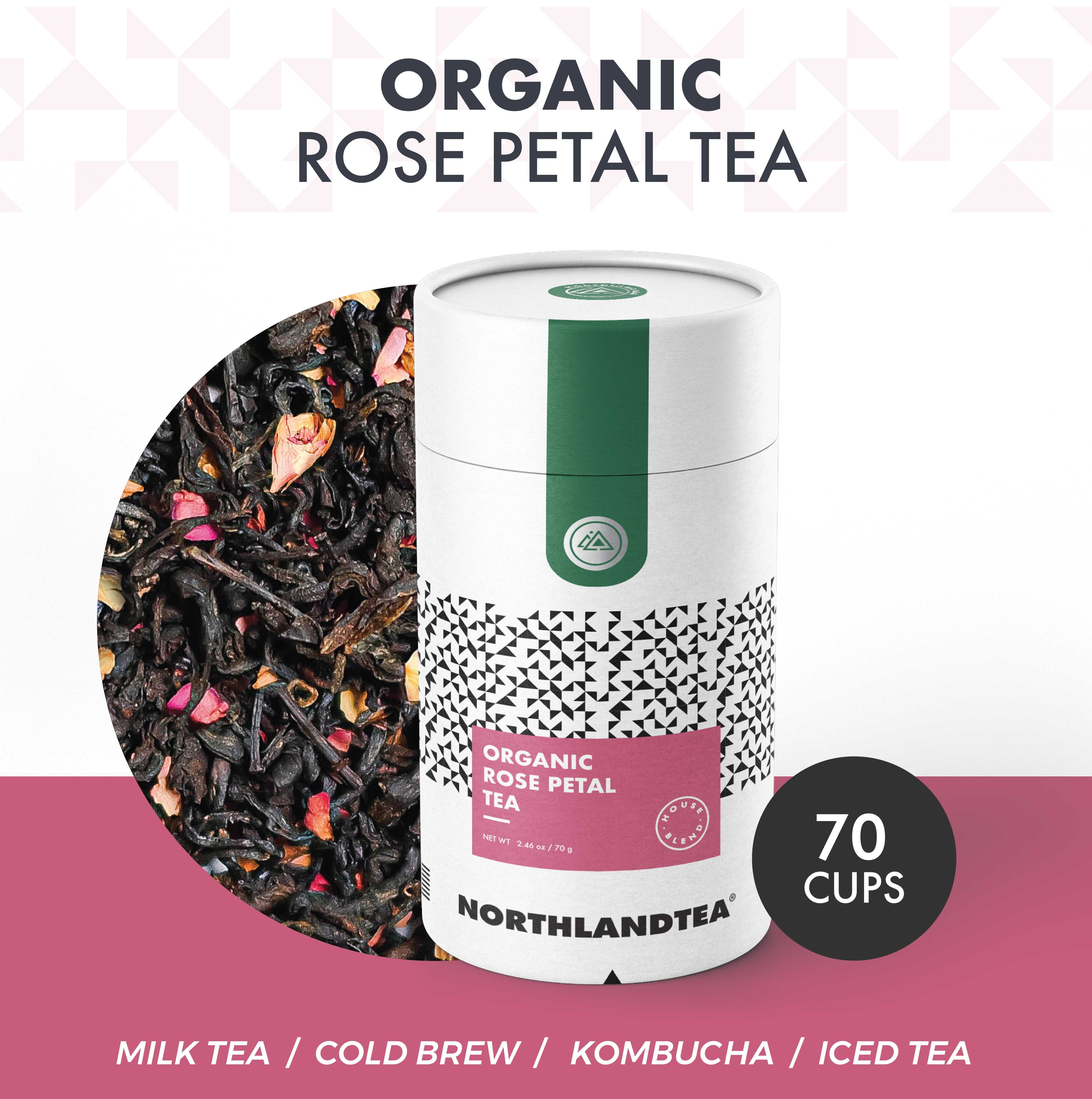 ชาดำกลีบกุหลาบ ออร์แกนิค ขนาด 70 กรัม HOT & ICED TEA / COLD BREW / KOMBUCHA