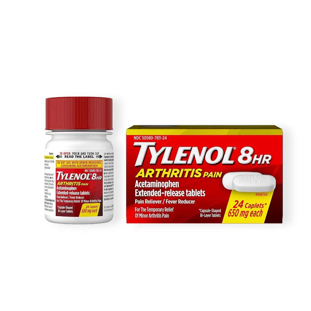 แก้ปวดลดไข้ Tylenol 8 Hour Arthritis Pain Tablets with Acetaminophen for Joint Pain, 24 เม็ด