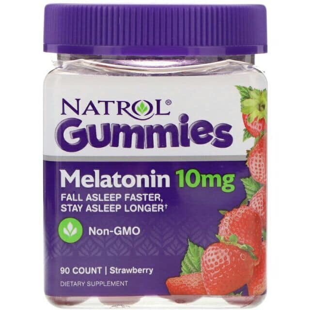 กัมมี่ง่วงนอนสุดฮิต !! Natrol Gummies Melatonin Strawberry 10mg.