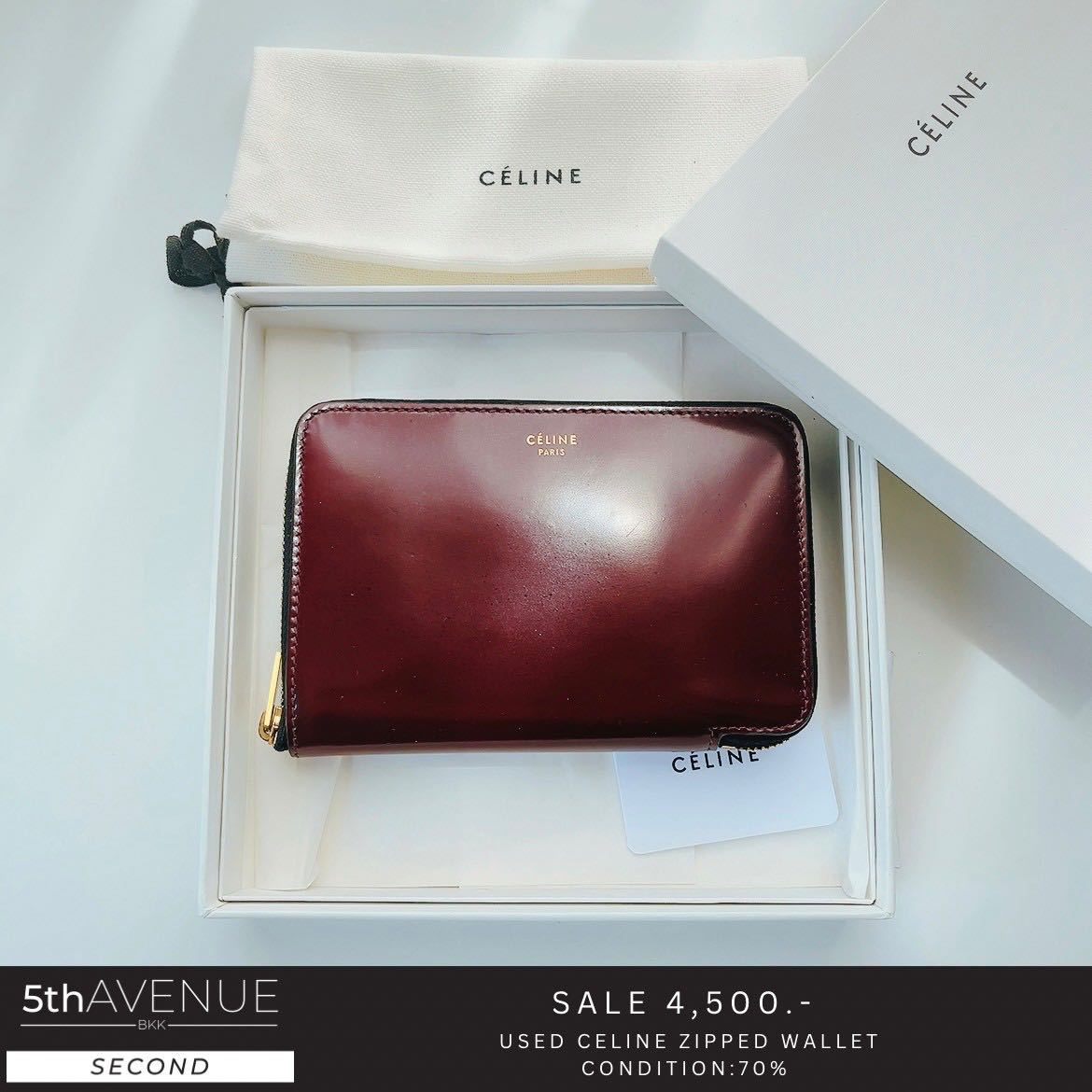 USED CELINE ZIPPED WALLET