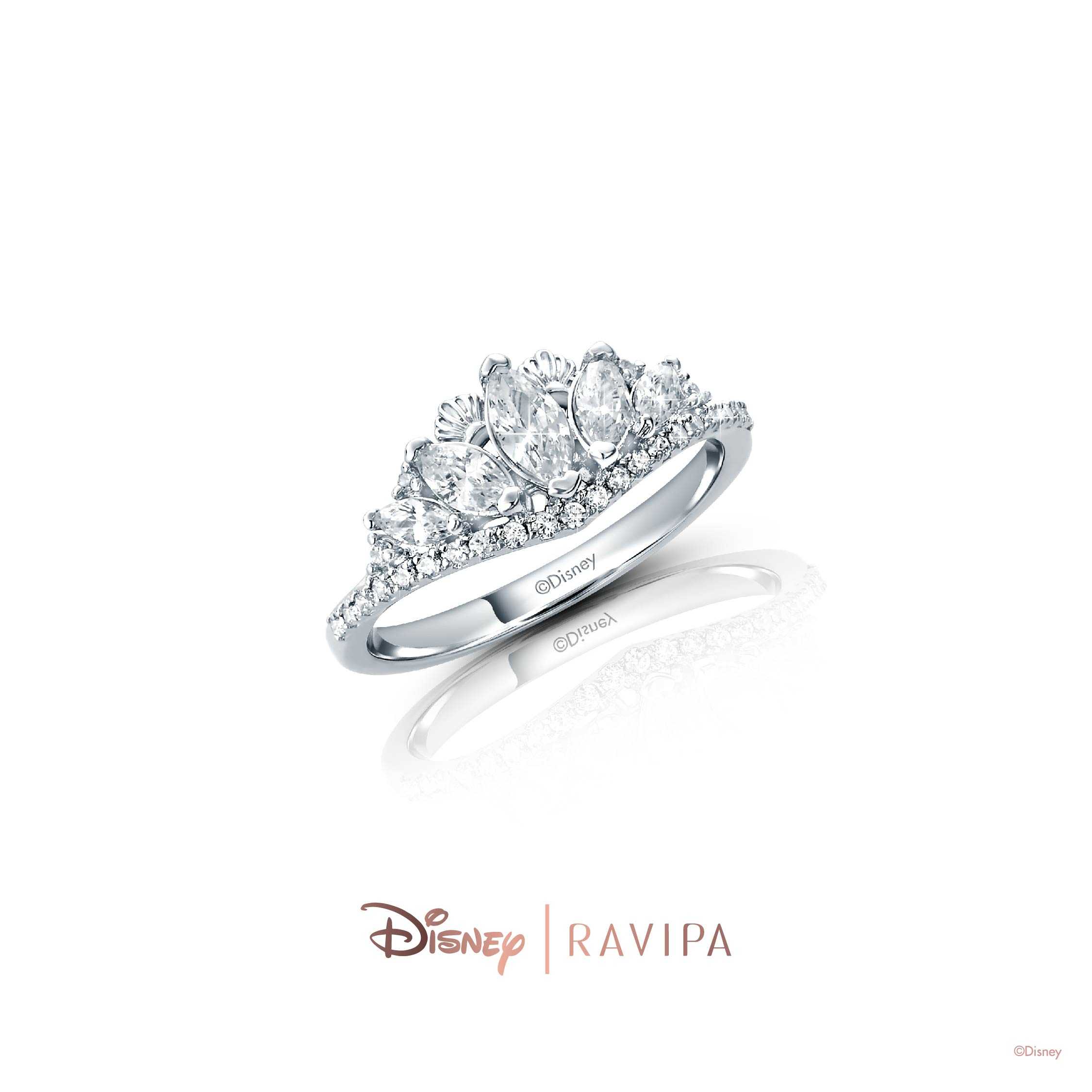The Little Mermaid Silver Ariel Tiara Ring