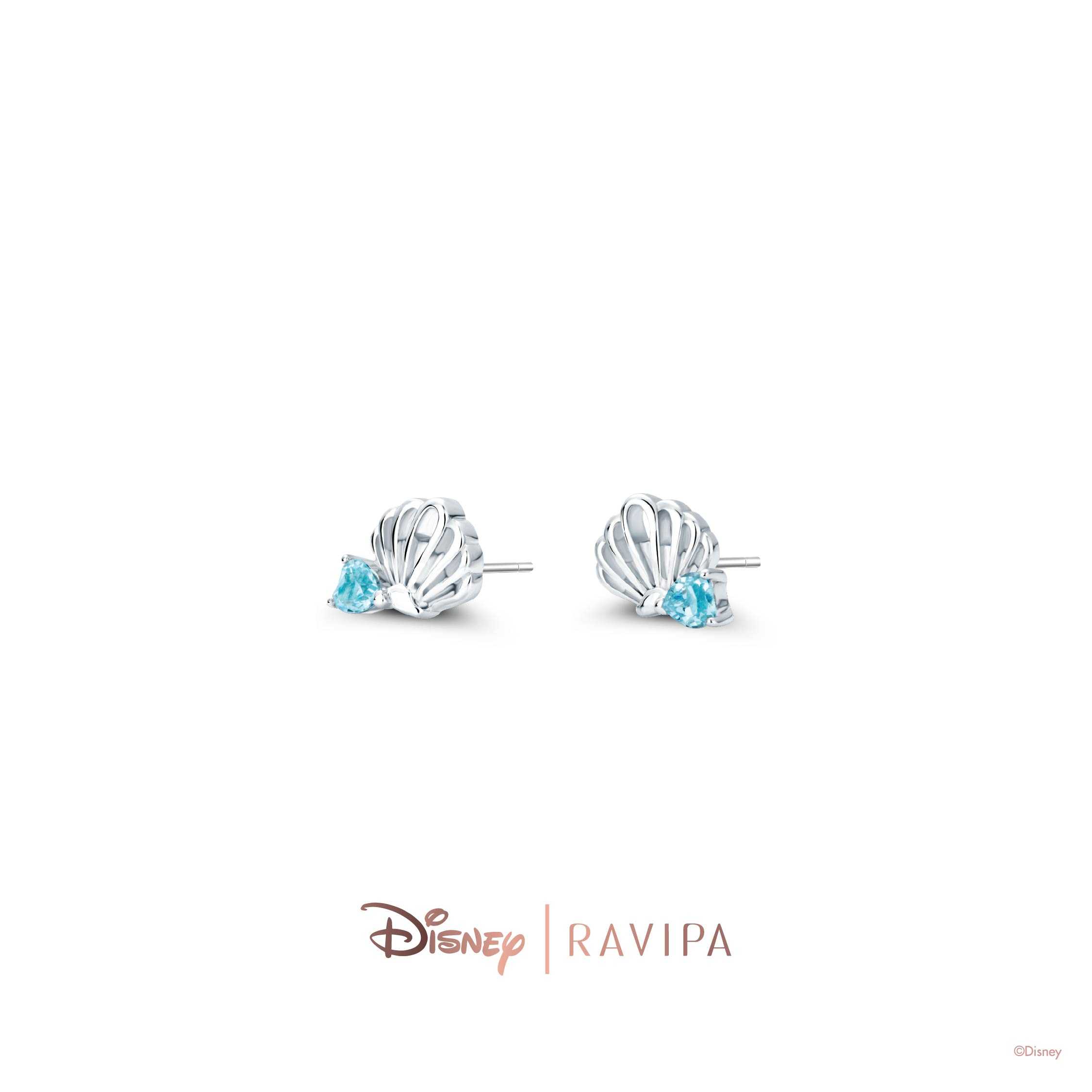 The Little Mermaid Silver Cockle Earrings
