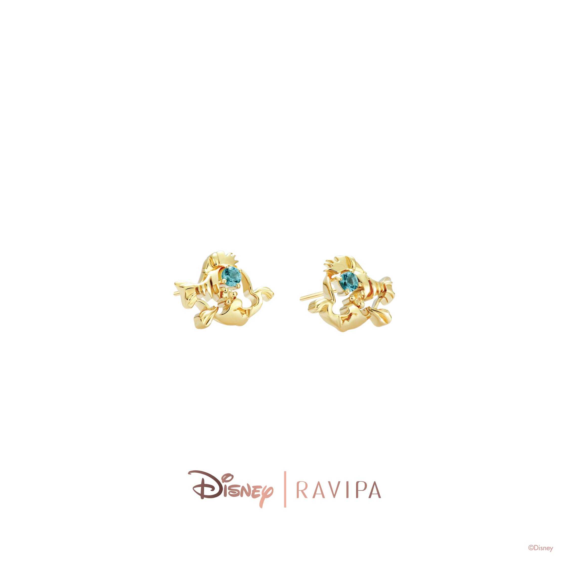 The Little Mermaid Gold Flounder Earrings