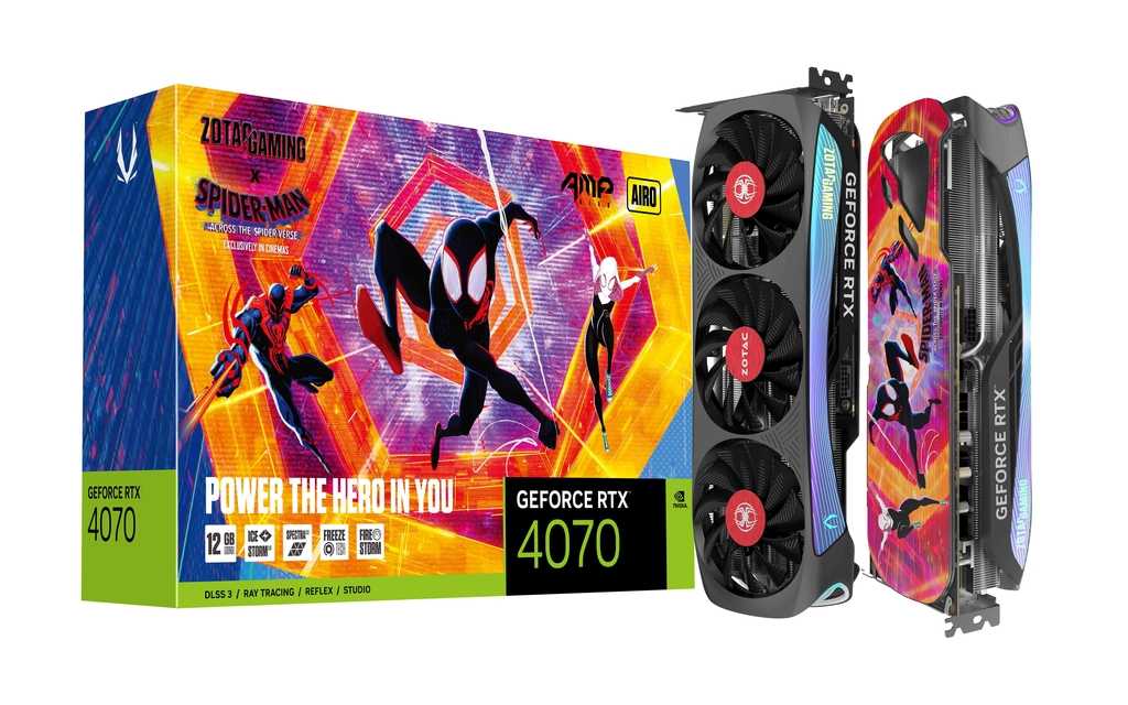 การ์ดจอ VGA ZOTAC GAMING GEFORCE RTX 4070 AMP AIRO SPIDER MAN - 12GB GDDR6X ประกันศูนย์ 3 ปี