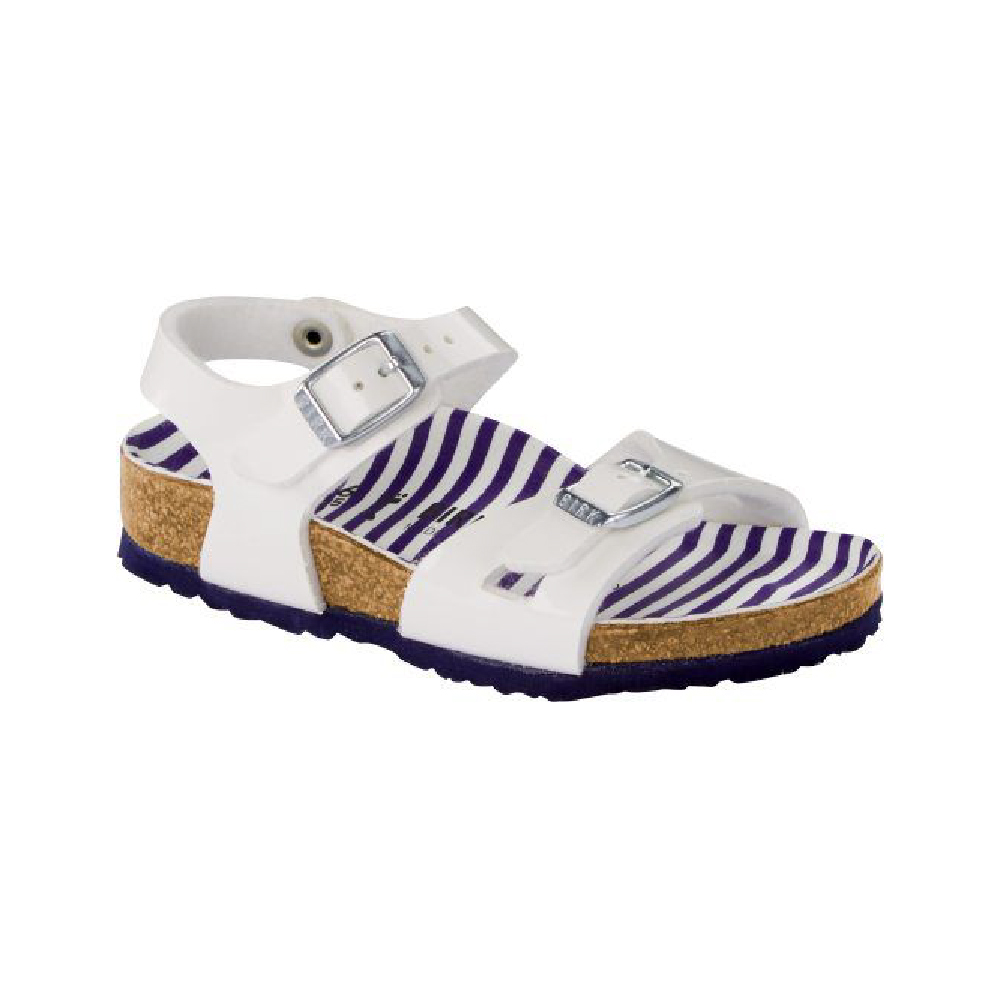 Birkenstock รองเท้าแตะรัดส้น เด็กผู้หญิง รุ่น Rio สี Nautical Stripes White - 1012717 (regular)