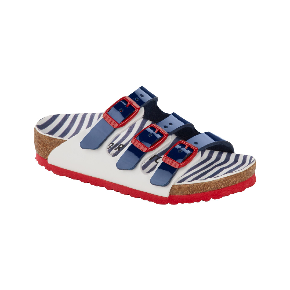 Birkenstock รองเท้าแตะ เด็กผู้หญิง รุ่น Florida สี Nautical Stripes Navy  White - 1015630 (regular)