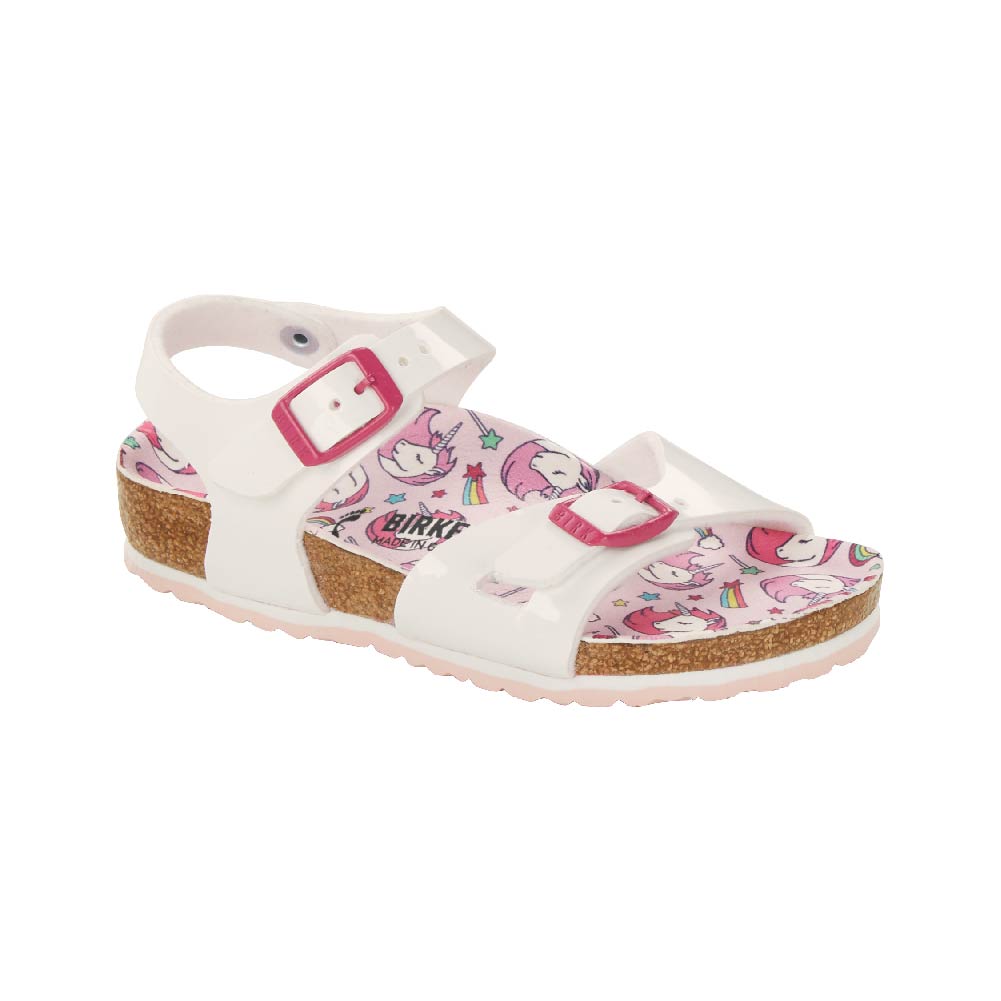 Birkenstock รองเท้าแตะรัดส้น เด็กผู้หญิง รุ่น Rio สี Patent White / Unicorn - 1018870 (regular)