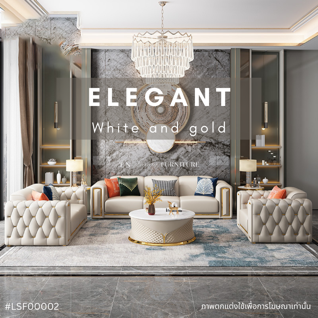 ELEGANT white and gold sofa