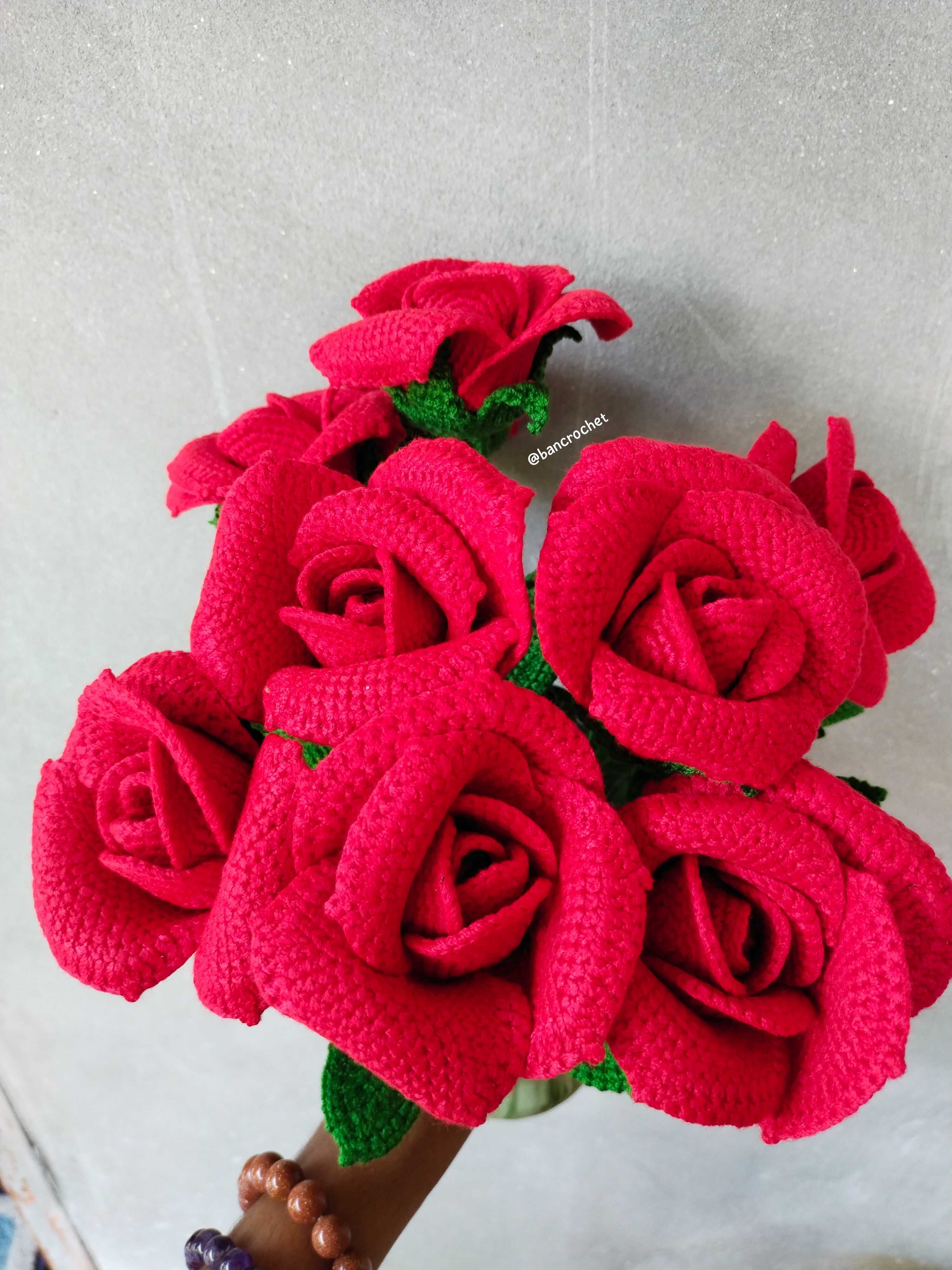 กุหลาบถักโครเชต์ crochet rose
