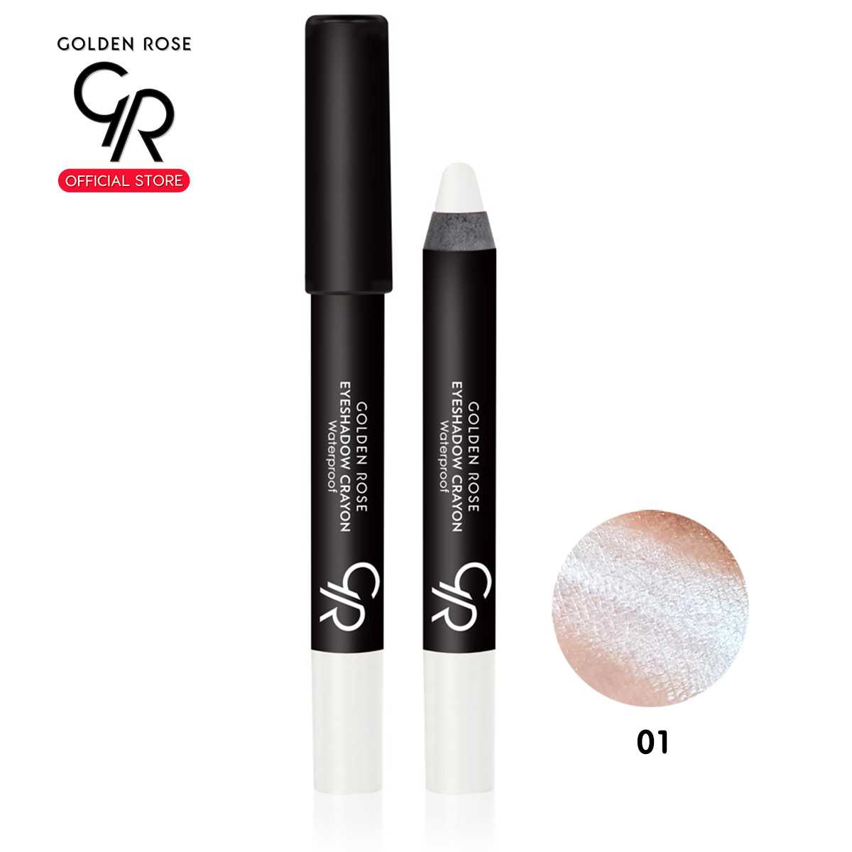 Golden Rose Eyeshadow Crayon/ โกลเด้น โรส อายแชโดว์ เครยอน กันน้ำ 3.5 กรัม No.01 ทาเปลือกตาสีขาว