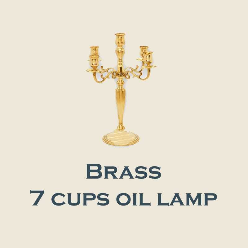 BRASS 7 CUPS OIL LAMP