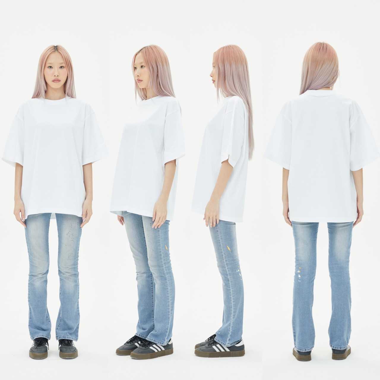 OV01 เสื้อยืดสีขาว White Cotton20 Oversize