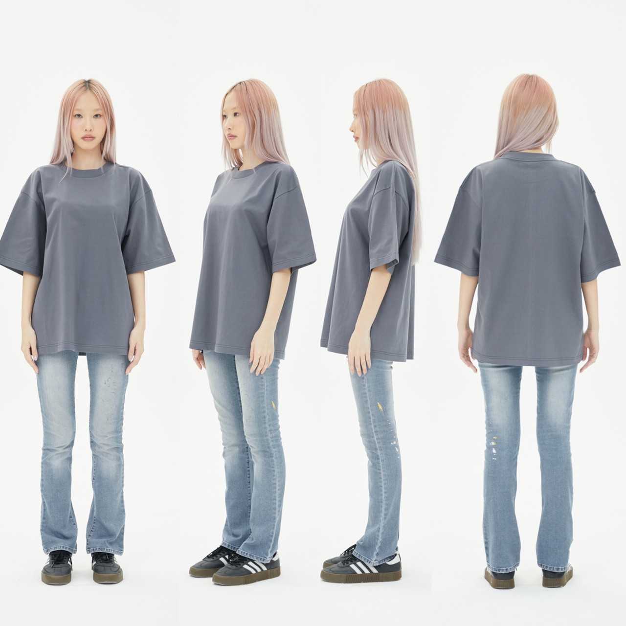 OV03 dark gray เสื้อยืดสีเทาเข้ม Cotton20 Oversize