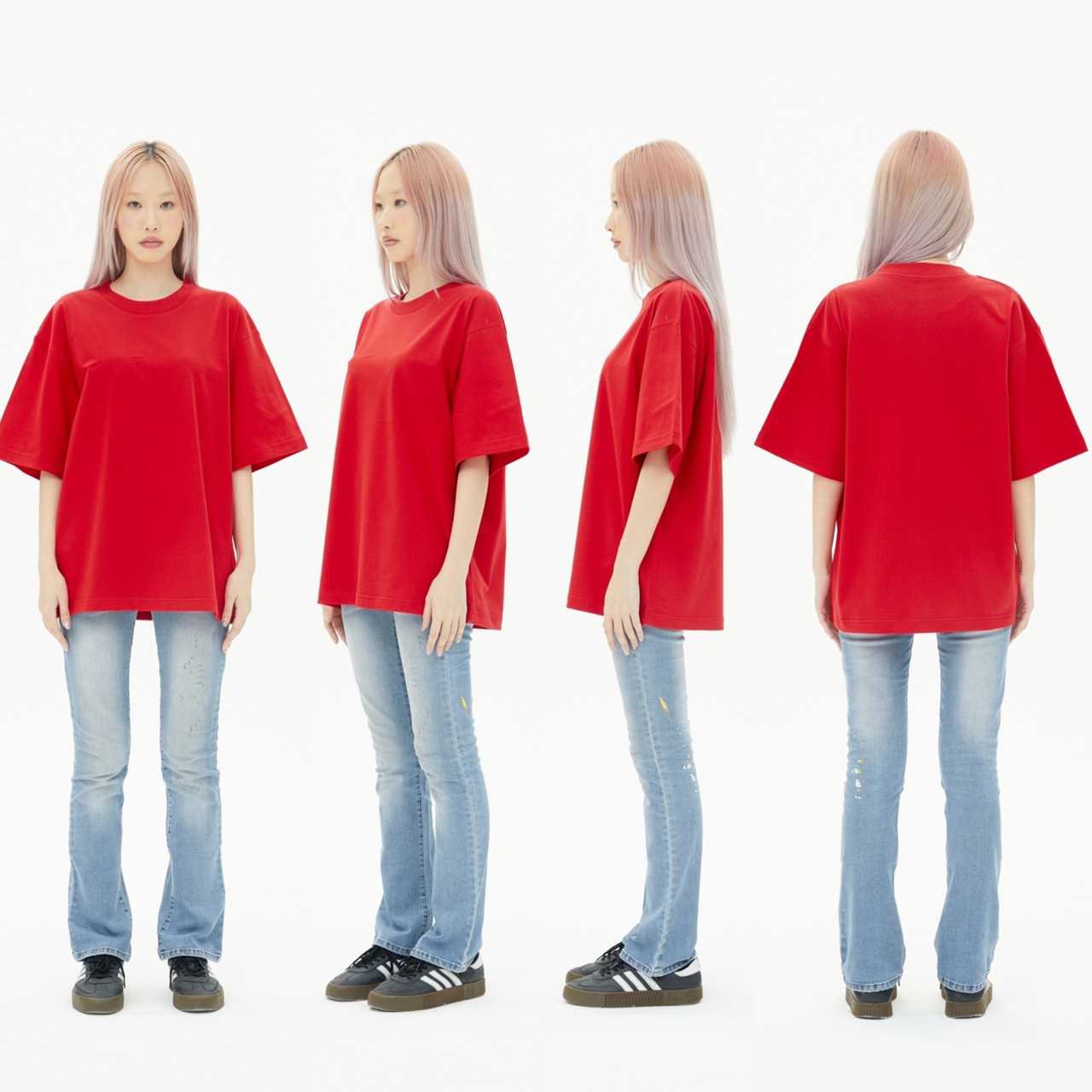 OV11 RED เสื้อยืดแดง Cotton20 Oversize