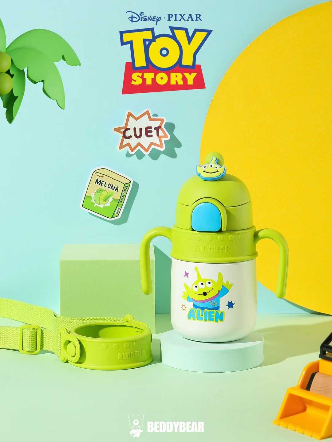 BeddyBearXToy Story กระติกน้ำสูญญากาศแสตนเลส ฝาหลอดดูด พร้อมข้อต่อแบบหูจับ&สายสะพาย BB003MLSTS-005AL
