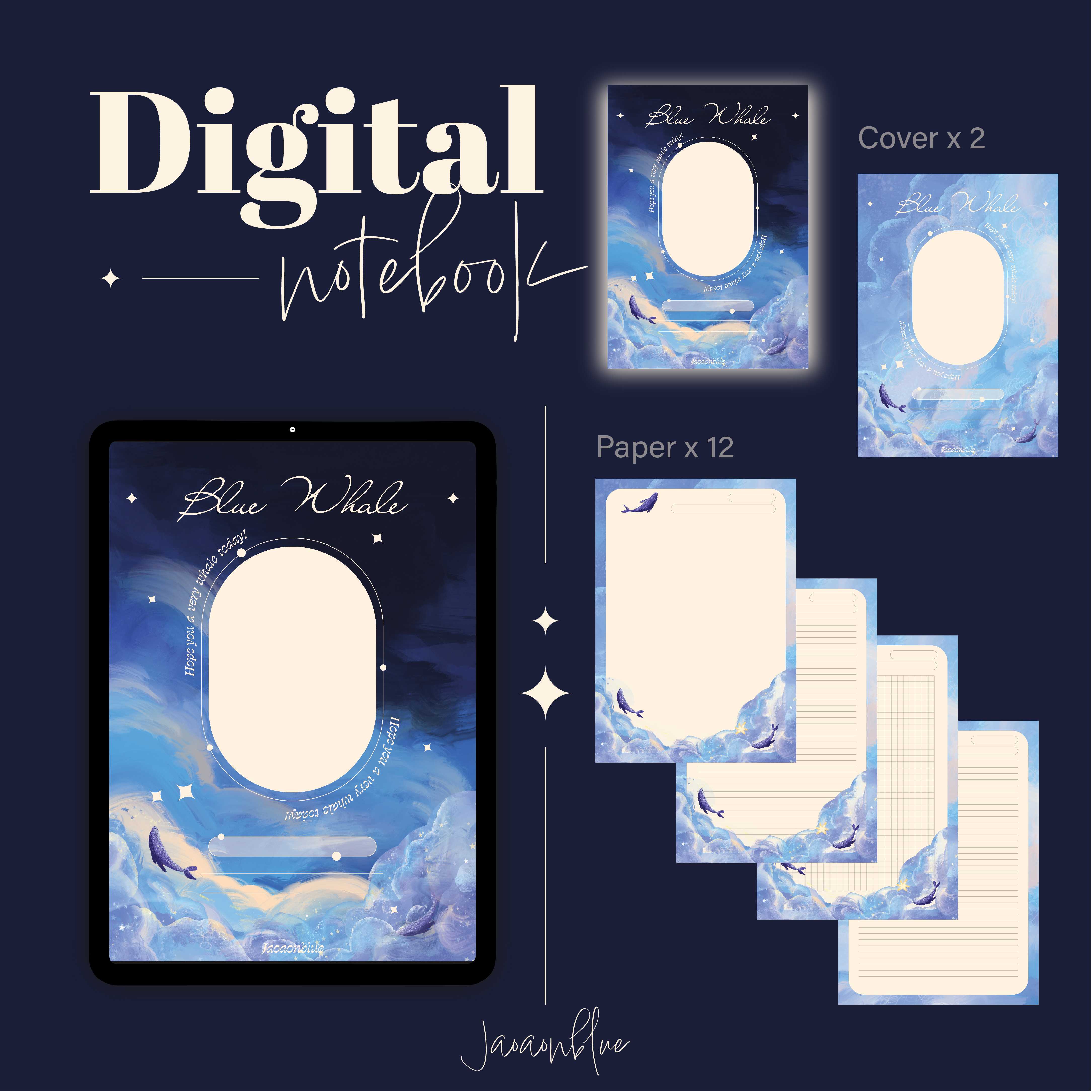 JAOAONBLUE | DIGITAL Notebook (Blue whale)