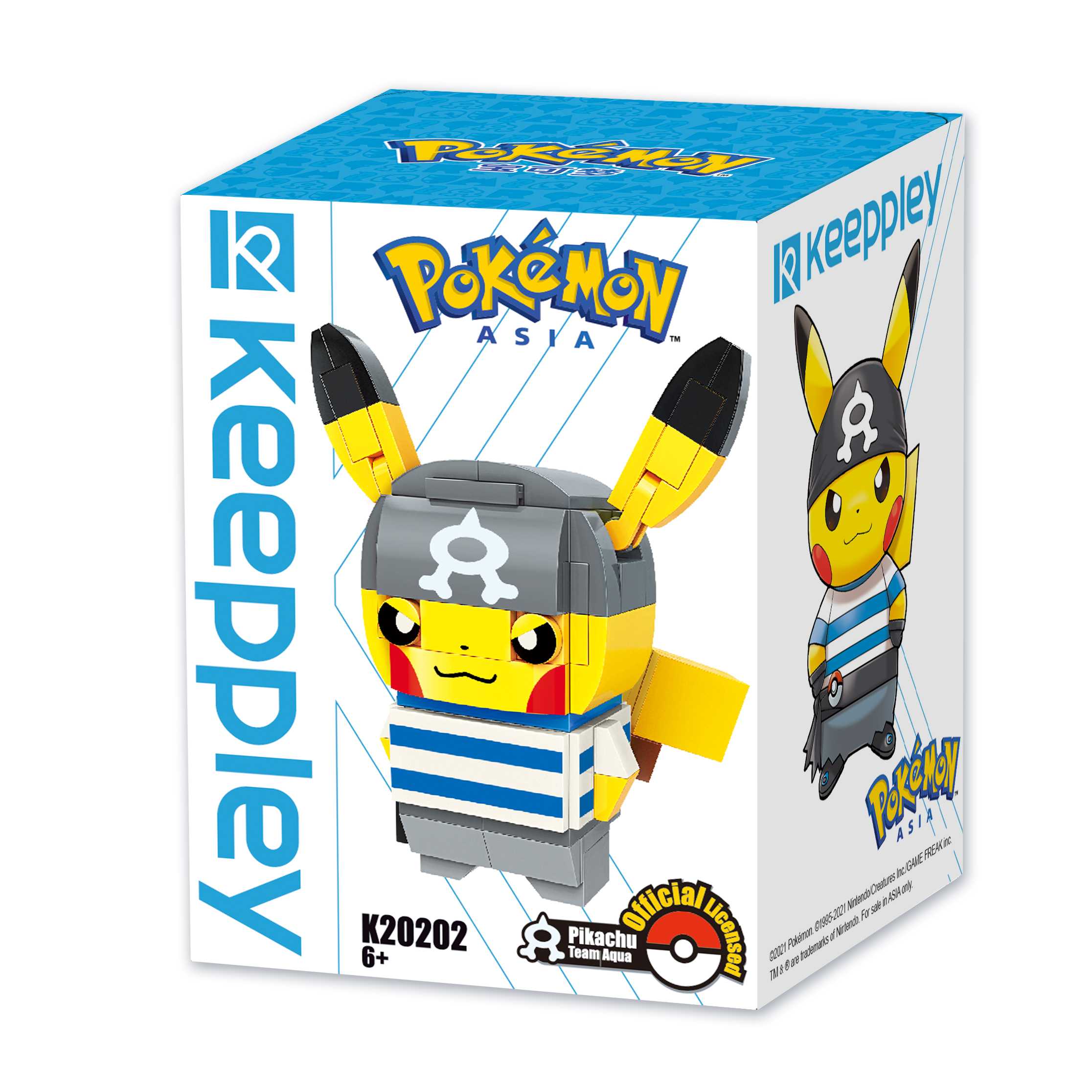 Keeppley Pikachu Team Aqua - K20202 - ตัวต่อพลาสติก รุ่นคัปปี้ ปิกาจู ทีมอควา