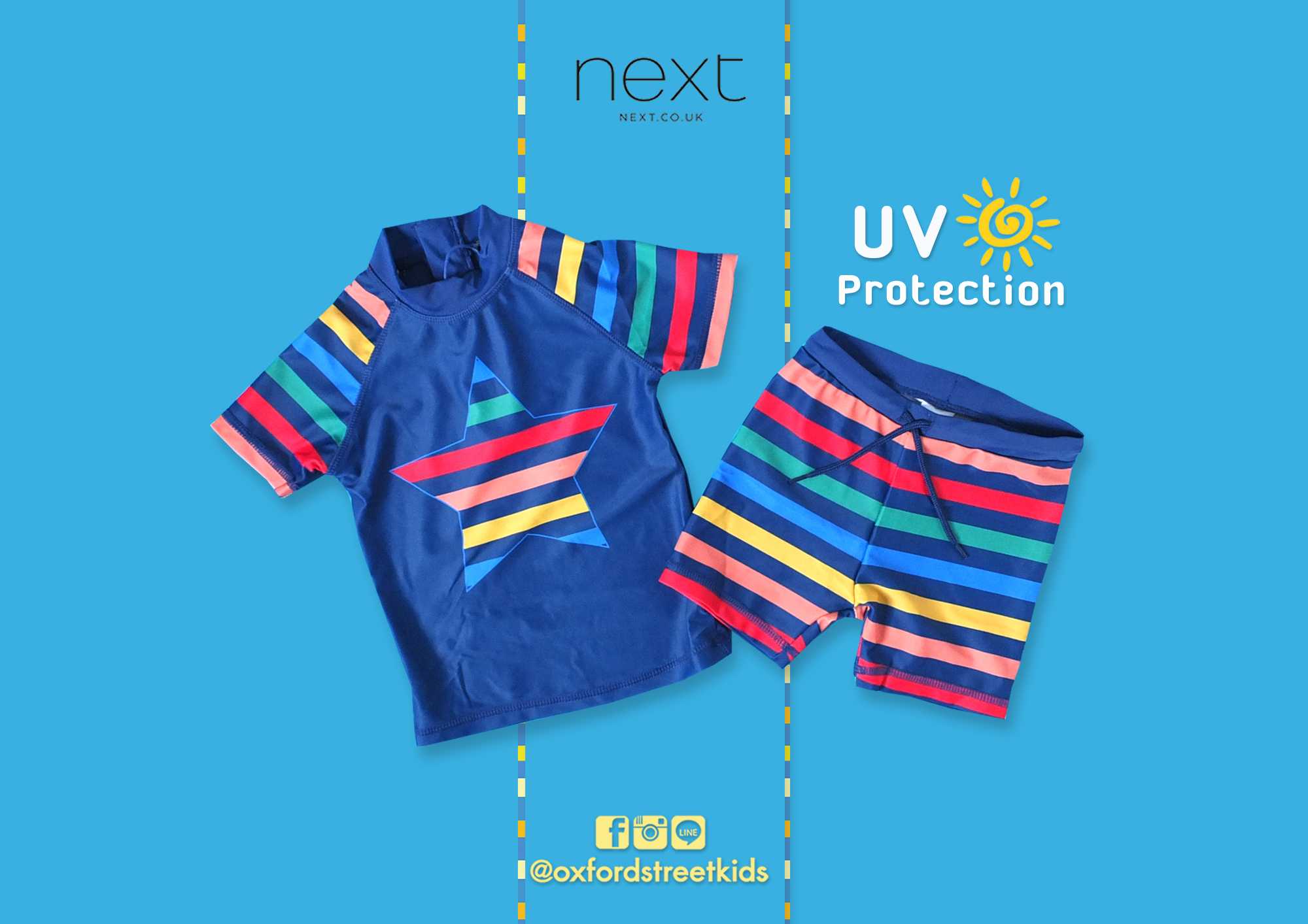 ✅ [6-9M] Next 2 Pc Star Swim Set UV Protection ชุดว่ายน้ำ 2 ชิ้น ป้องกันแสงแดด