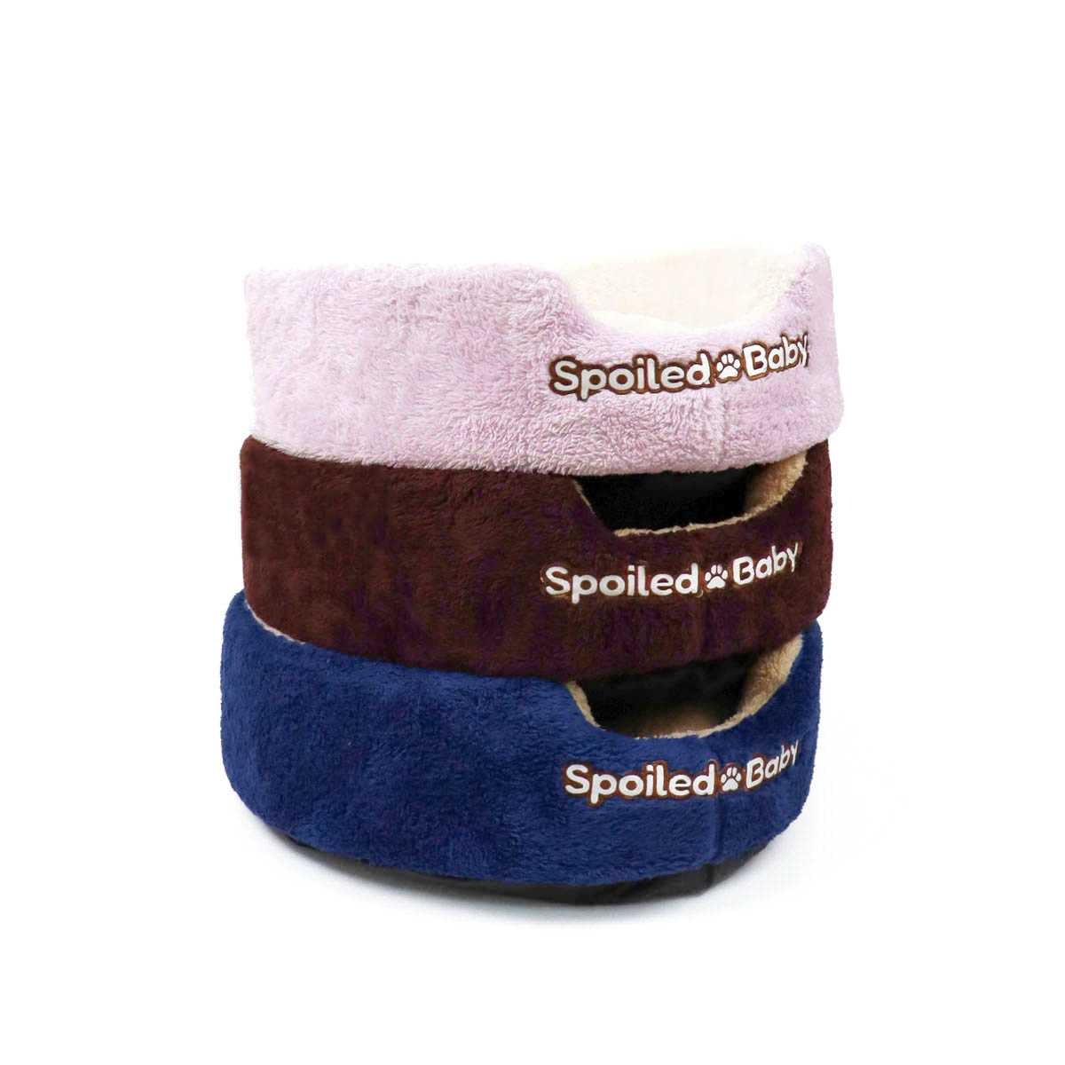 Pet bed - ที่นอนสัตว์เลี้ยงวงกลมผ้าขนนุ่มนิ่มทูโทน Spoiled Baby
