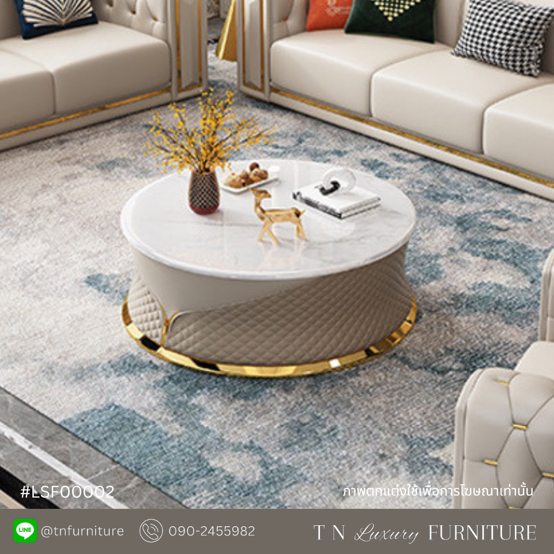ELEGANT white and gold coffee table 