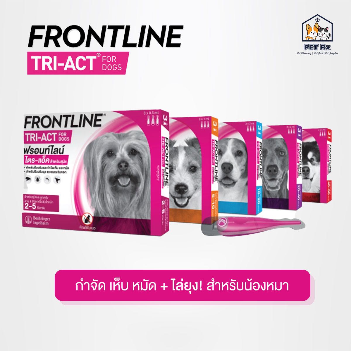 Frontline TRI-ACT [แท้💯] สำหรับสุนัข หยดตรงจุด หยุด ยุง เห็บ หมัด