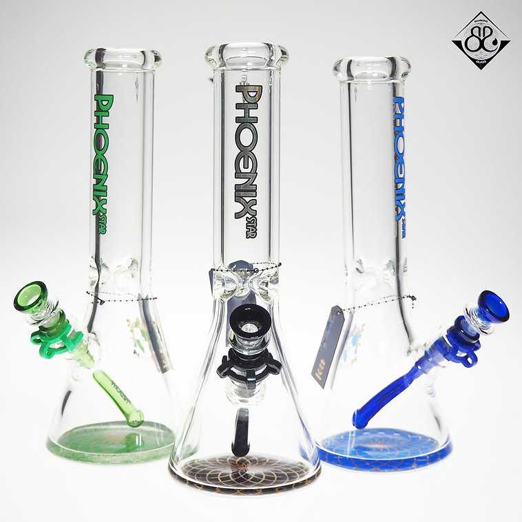 PHX Flower of Life 12inches 9mm Thick Glass Beaker