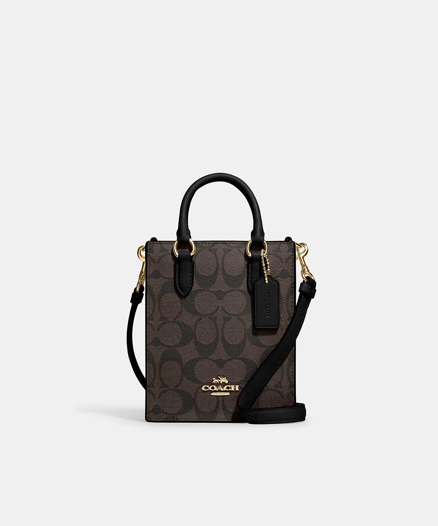 COACH NORTH SOUTH MINI TOTE IN SIGNATURE CANVAS CJ494 IMAA8