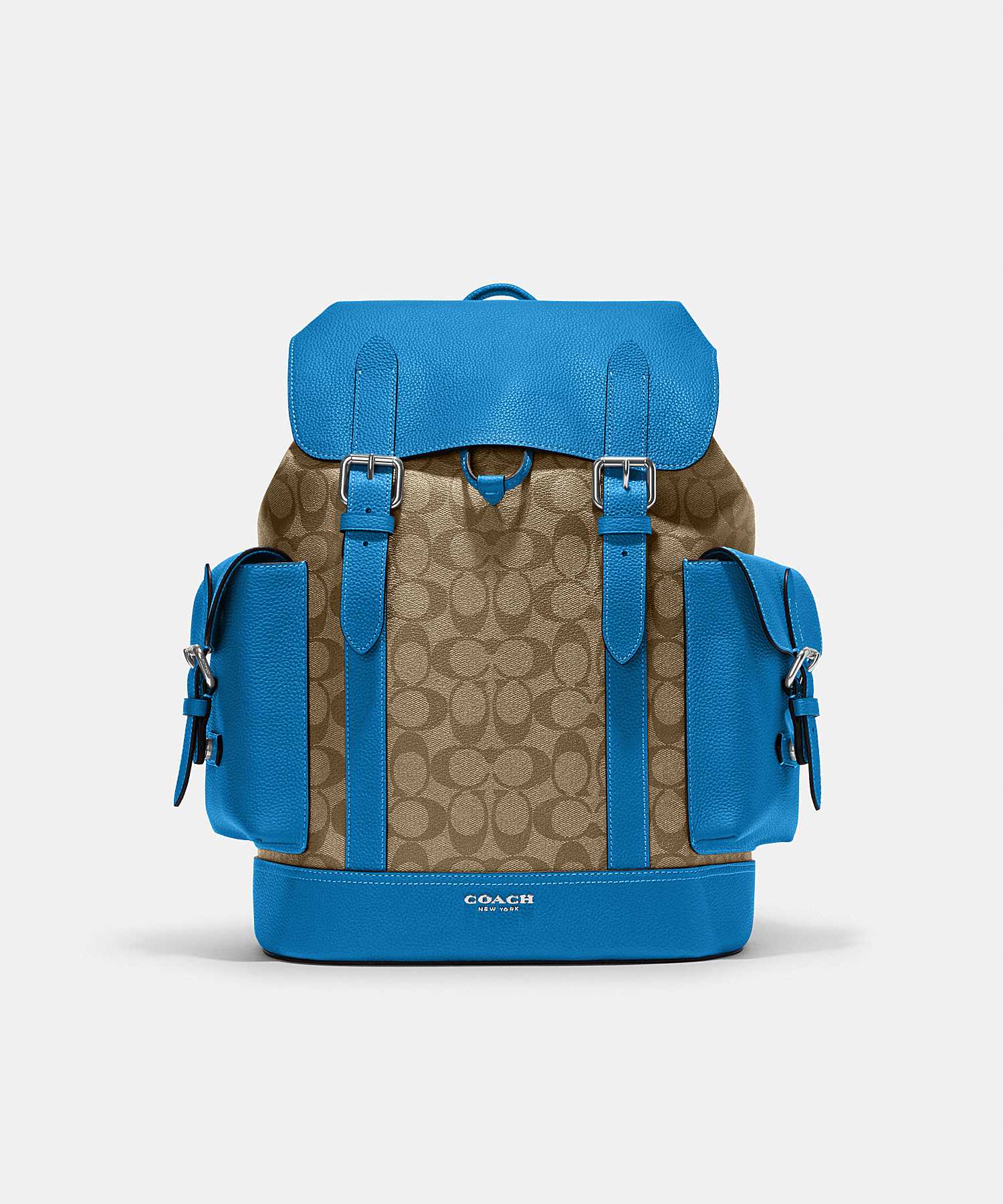 COACH HUDSON BACKPACK IN COLORBLOCK SIGNATURE CANVAS CJ493 SVVRF
