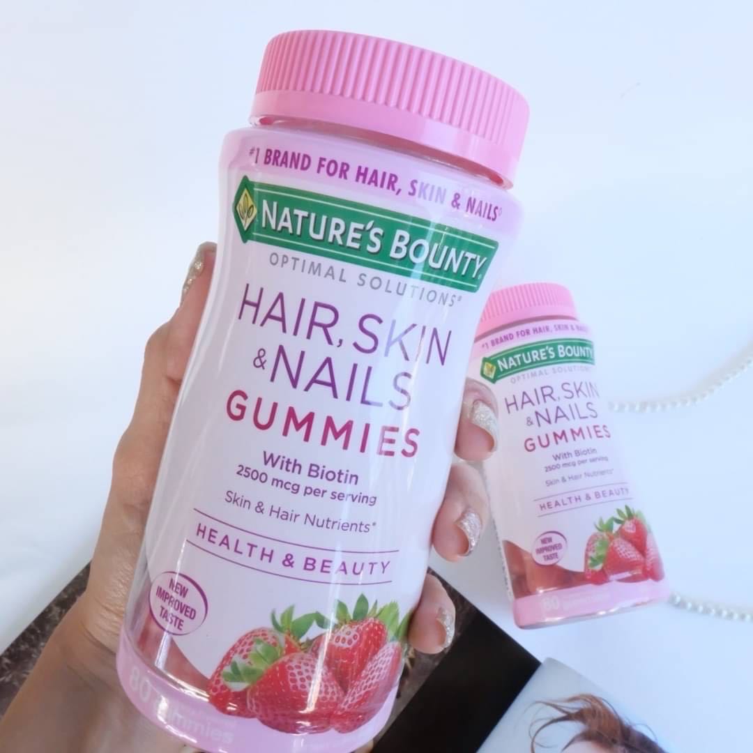 Nature's Bounty Hair Skin and Nails Gummies with Biotin 80 เม็ด